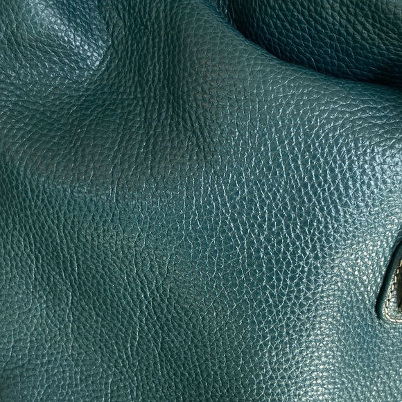 Dooney & Bourke EUC Pebbled Grain Largo Logo Lock Sac in Teal Classic - Picture 4 of 16